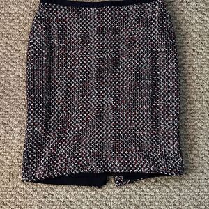 Talbots Size 8 Blue and red plaid pencil skirt tweed